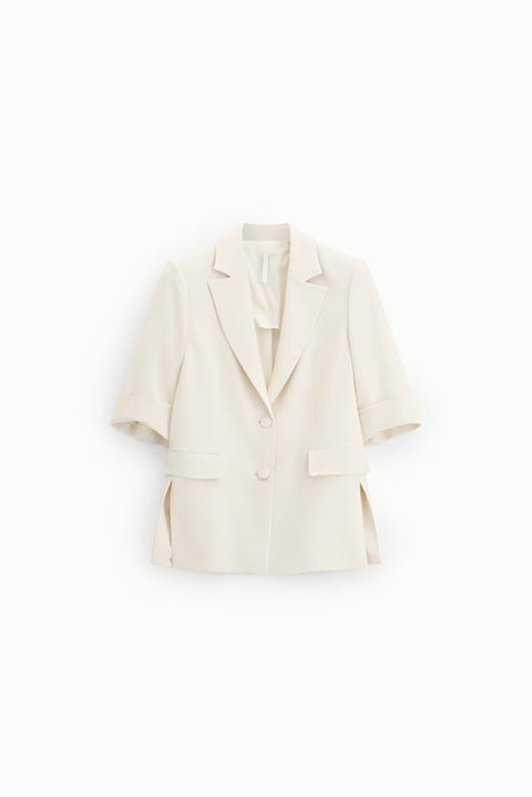Blazer monopetto maniche corte spacchi laterali