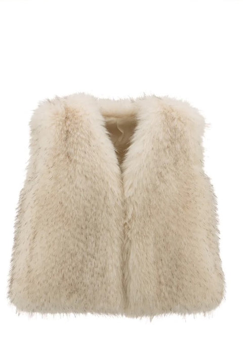 Gilet corto in ecopelliccia