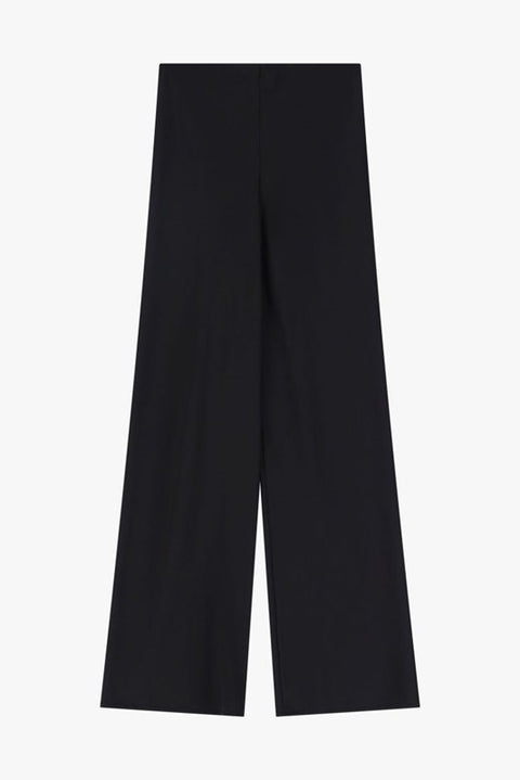 Pantaloni ampi effetto satin a vita alta