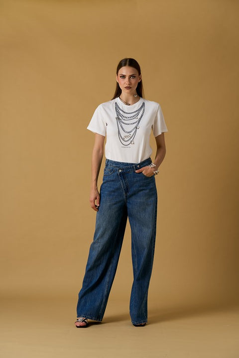 T-shirt collana piercing
