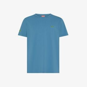 T-shirt in jersey di cotone blu avio