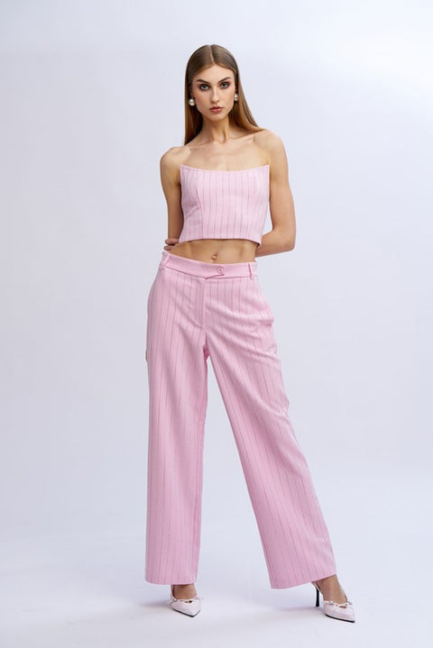 Pantalone palazzo gessato diamanti