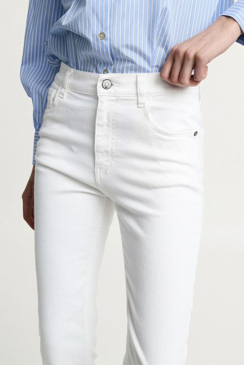 Pantaloni boot cut cinque tasche vita alta