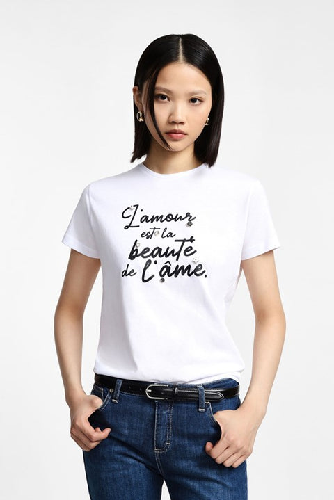 T-shirt stampa girocollo maniche corte