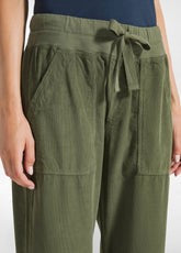 Pantalone in velluto coulisse e tasche