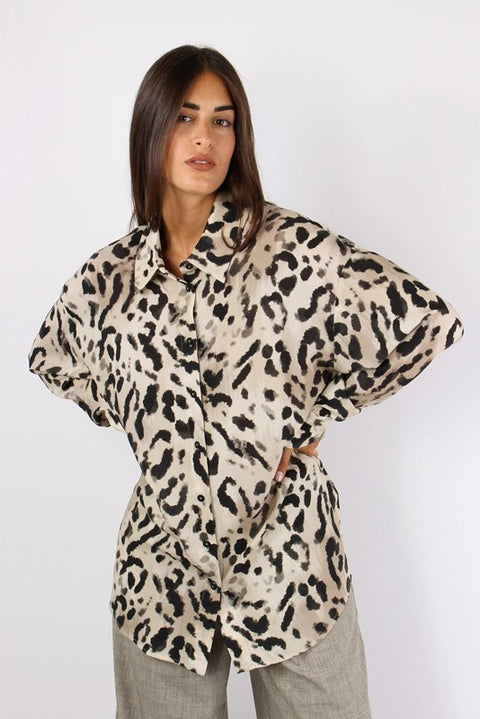 Camicia over viscosa leggera spotted