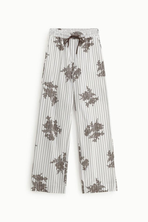 Pantaloni palazzo fantasia a righe con coulisse