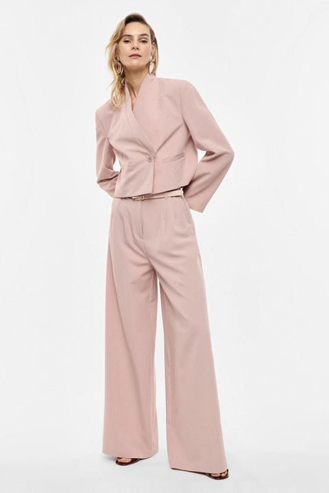 Pantalone ampio vita alta con cintura