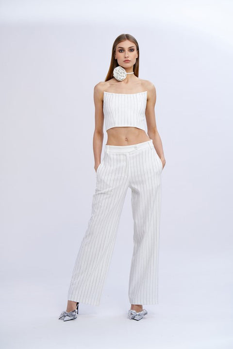 Pantalone palazzo gessato diamanti