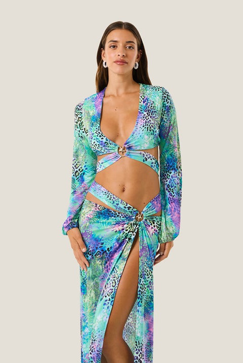 Top anello patch animalier