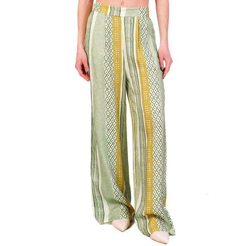 Pantalone fantasia  - acqua/verde/sal