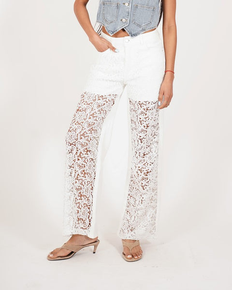 Denim traforato in macramÈ