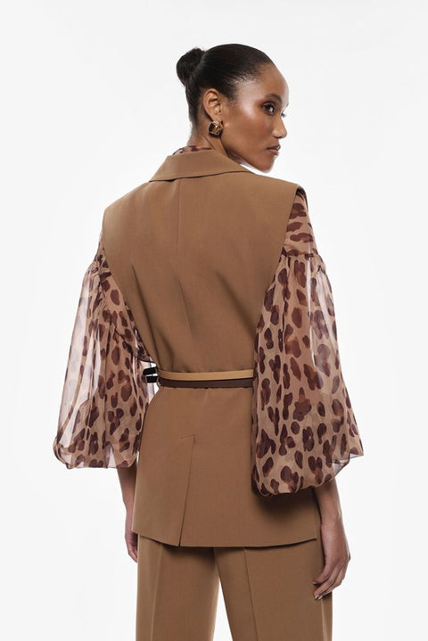 Gilet con doppia cintura