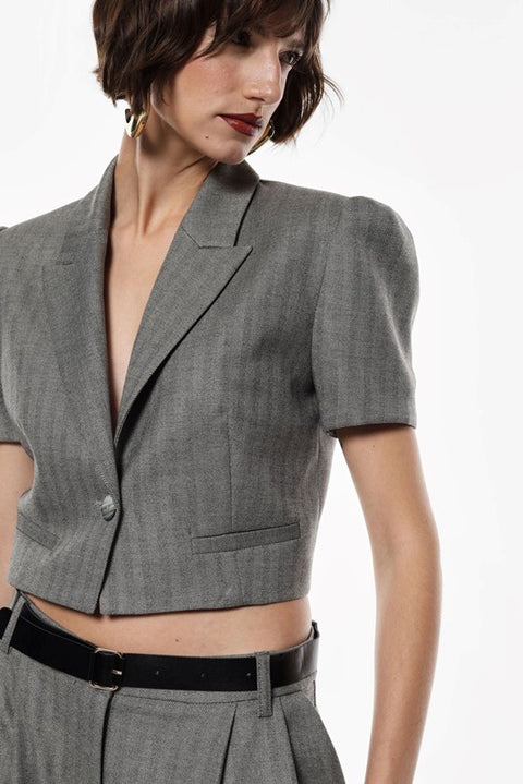 Blazer corto con maniche corte