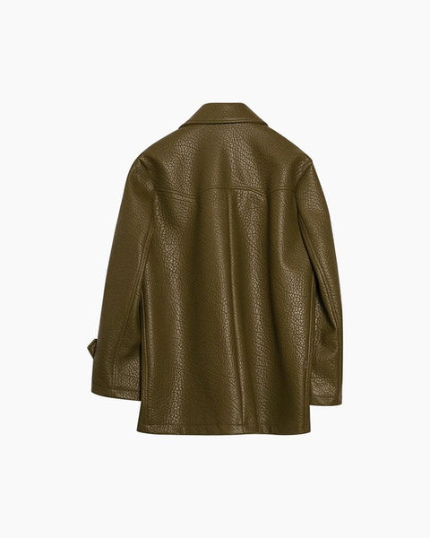 Giacca oversize in pelle effetto martellato