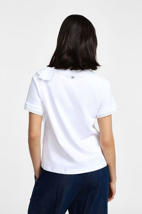 T-shirt con maniche corte e volant