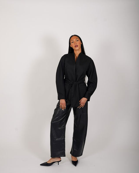 Giacca kimono manica over con cintura