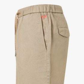 Bermuda in lino e cotone grigio stone