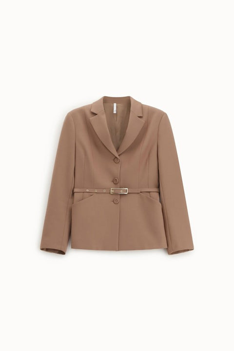 Blazer sartoriale con cintura e bottoni