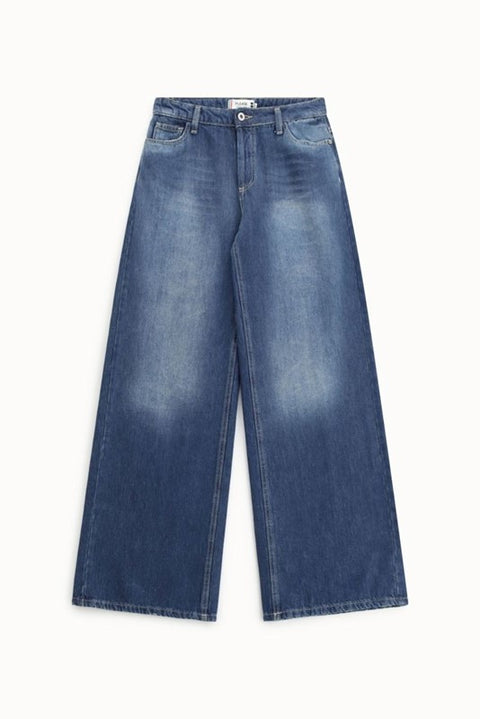 Jeans a gamba larga con vita alta