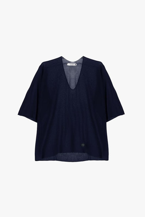 Maglia monocolour con scollo a v