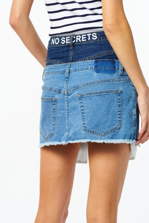 Gonna jeans doppia allacciatura