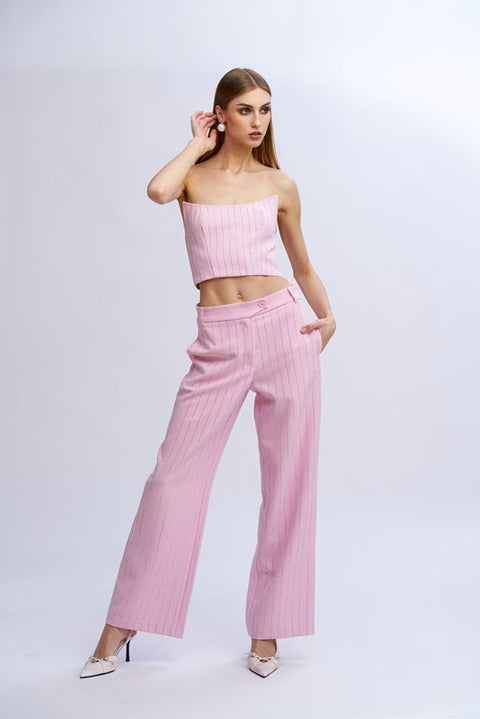 Pantalone palazzo gessato diamanti