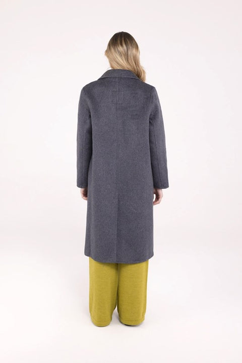Jewel and pearl wool coat