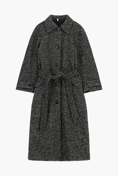 Cappotto ampio con cintura e tasche