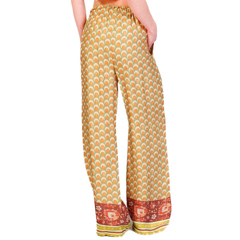 Pantalone fantasia verde acqua tiffany