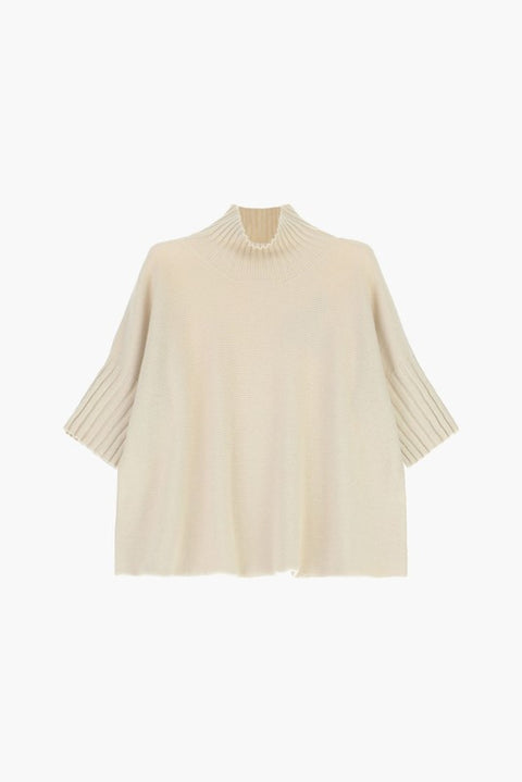 Maglia manica gomito collo vulcano