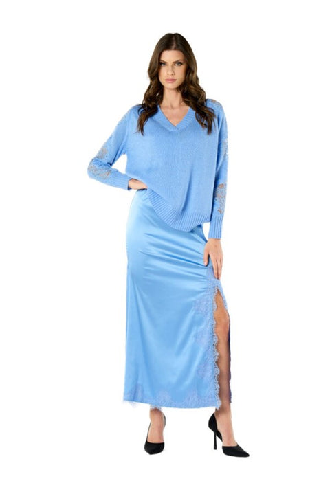Maglia inserti pizzo su spalle