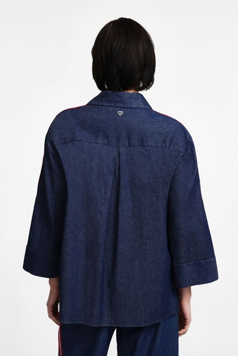 Camicia in denim con bande laterali