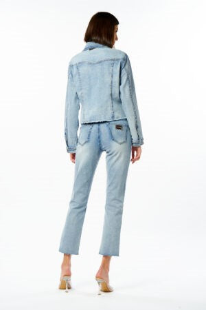 Giacca jeans passamaneria diamanti