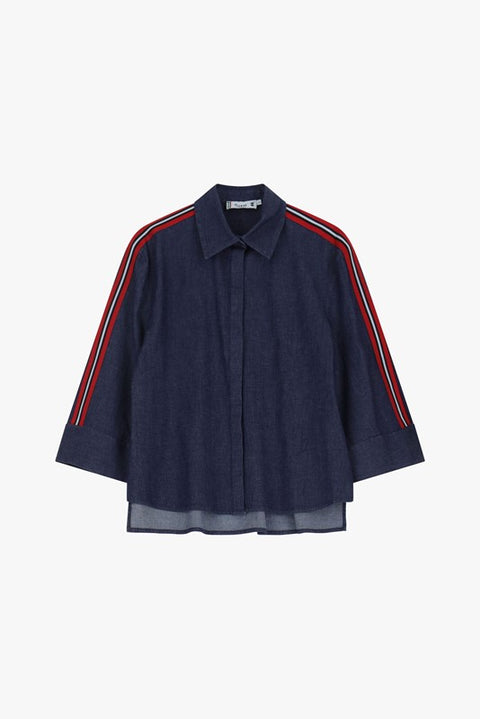 Camicia in denim con bande laterali