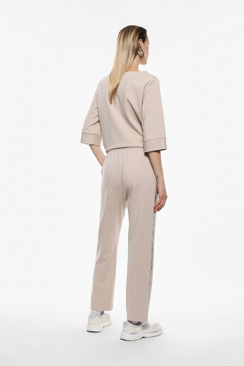 Pantalone jogger paillettes laterali