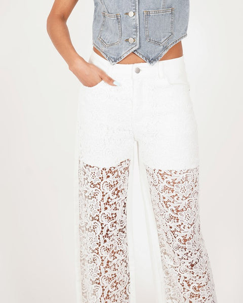 Denim traforato in macramÈ