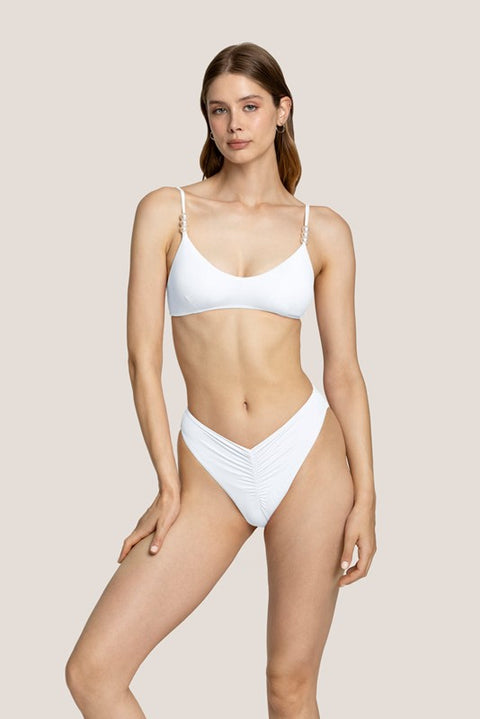 Top con spalline perle e slip vita alta pearl accessorize