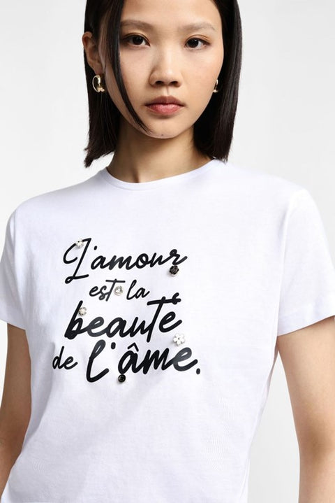 T-shirt stampa girocollo maniche corte