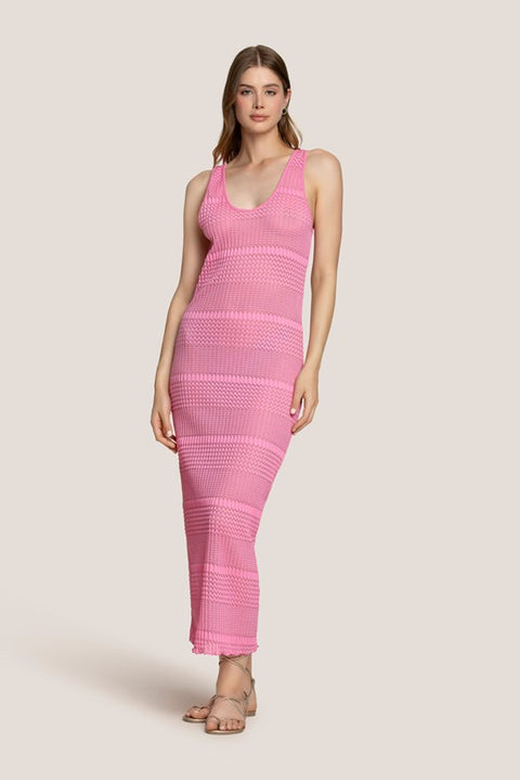 Abito lungo maglia iconico pink