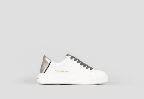 London woman white dark silver