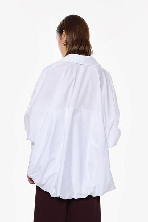 Camicia over con colletto classico e maniche lunghe
