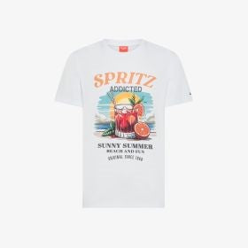 T-shirt in jersey di cotone con stampa spritz