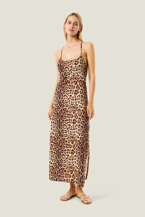 Abito lungo leopard basic