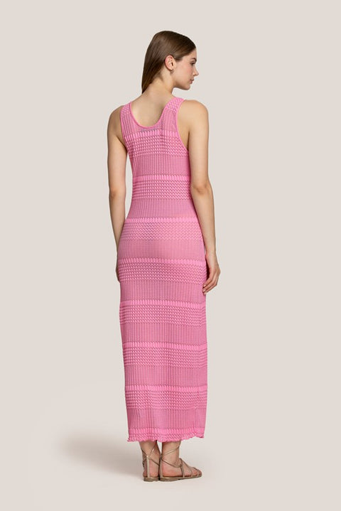 Abito lungo maglia iconico pink