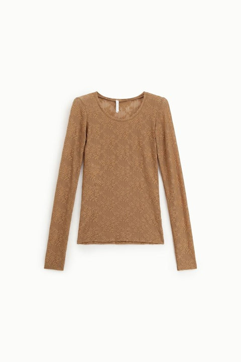 Maglia a maniche lunghe in pizzo floreale