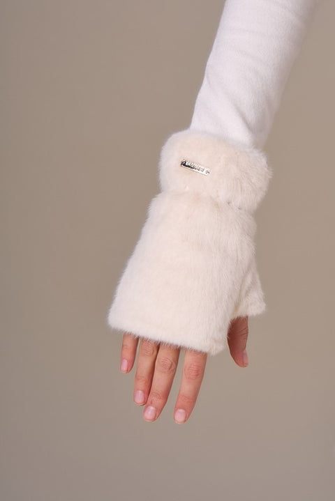 Guanti faux fur senza dita