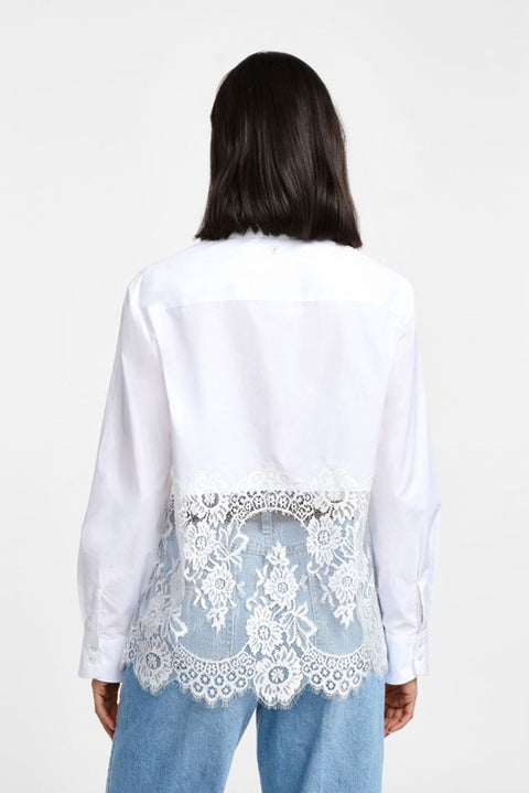 Camicia con colletto classico e pizzo