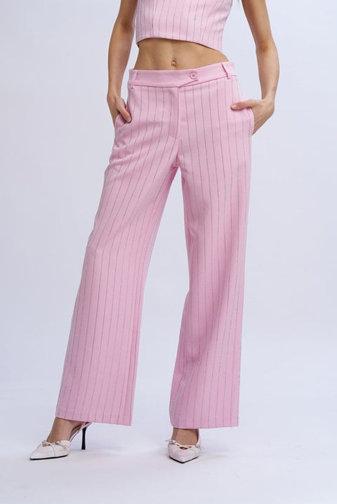 Pantalone palazzo gessato diamanti