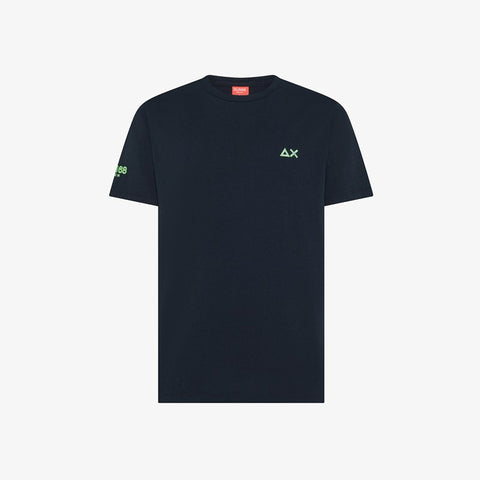 T-shirt in jersey di cotone blu navy